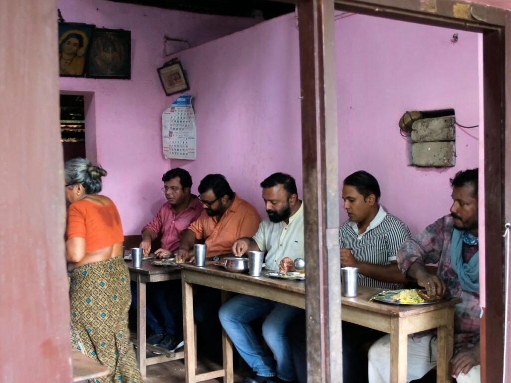 We are having our lunch at Krishna Hotel
