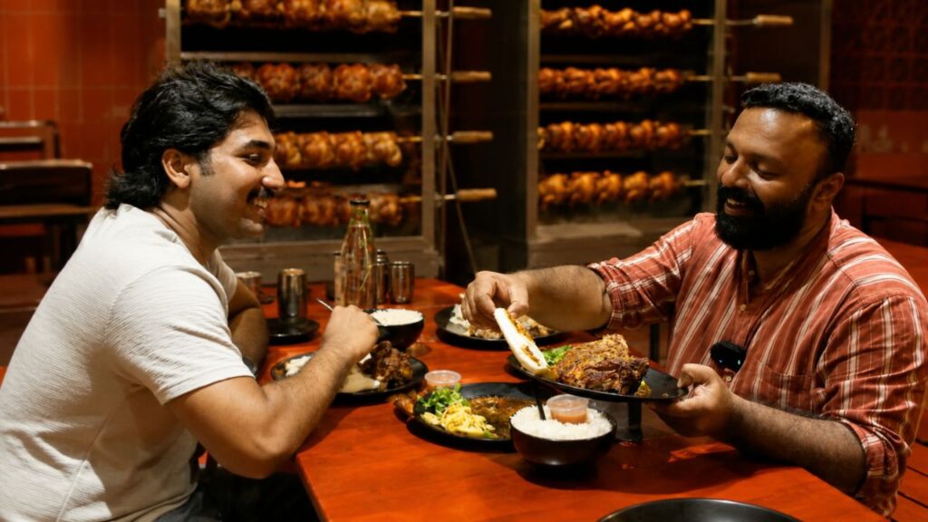 Enjoying Masala Shawaya at T&T Shawaya Kochi