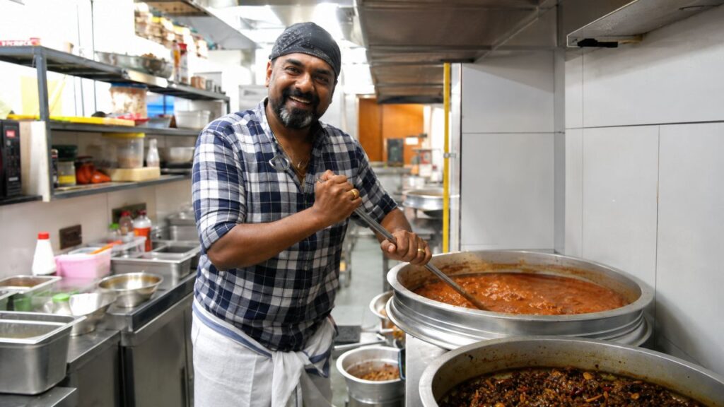 Kozhikode The Shap Chef, Jubish Preparing Kappa Biriyani at Oru Thekkan Shap
