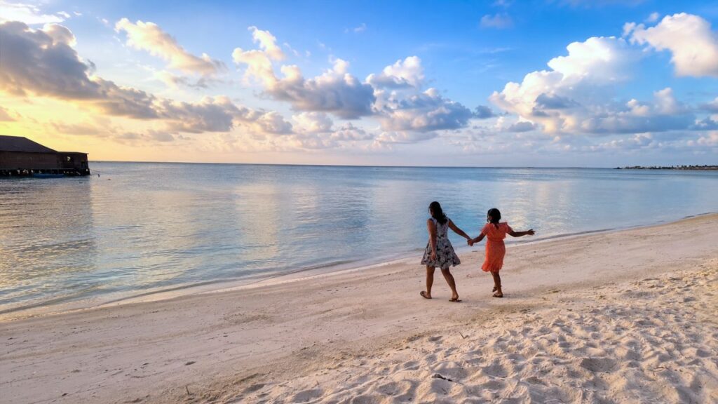 Sandy Beaches in Meeru Island Maldives