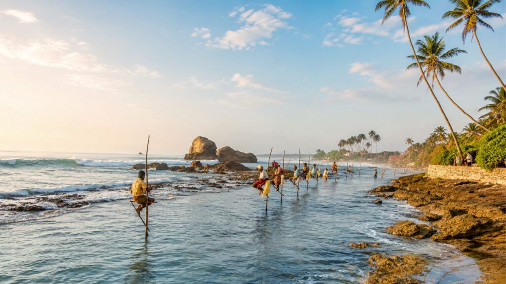 Stilt Fishing in Sri Lanka - Koggala Beach