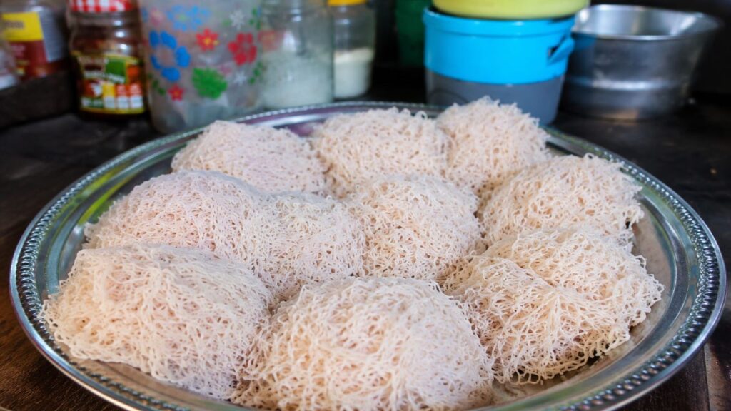 String hoppers (idiyappam) at Mahesh's Family House