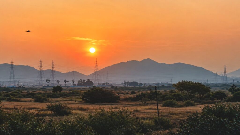 Sunrise View from Kerala - Delhi Rajadhani Express