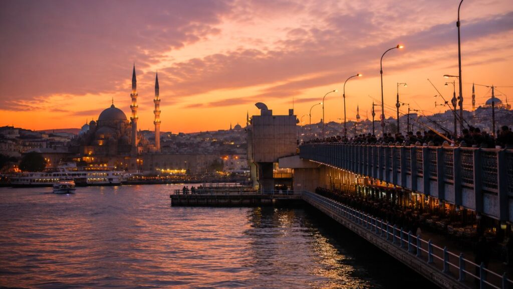 Sunset from Galata Bridge - Istanbul Travel Guide