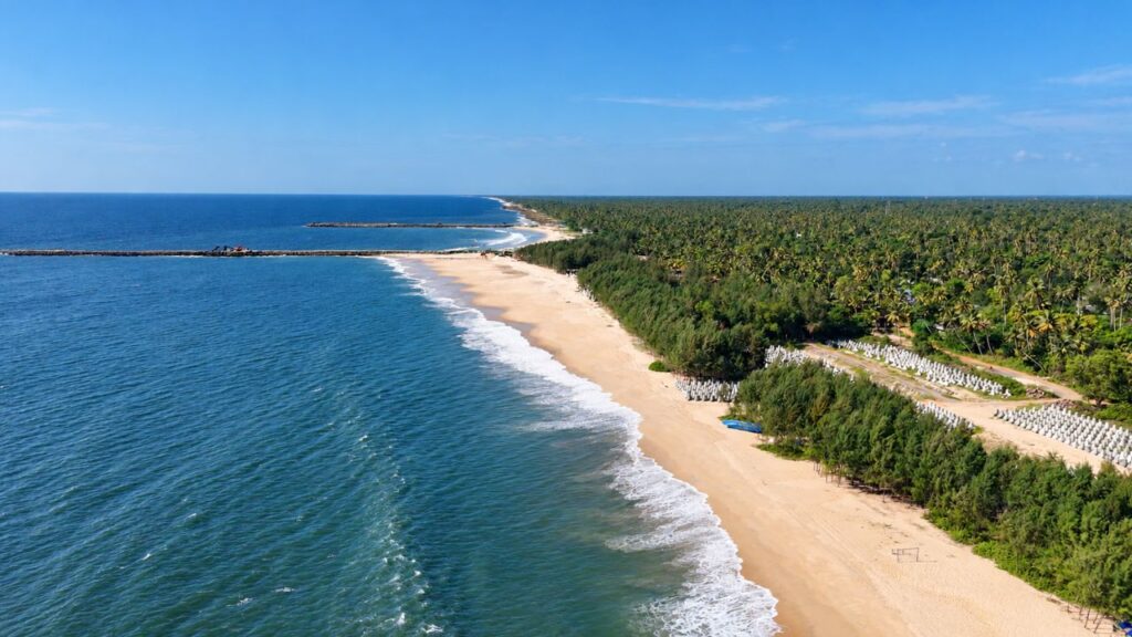 Ariel View of Marari Beach Kerala