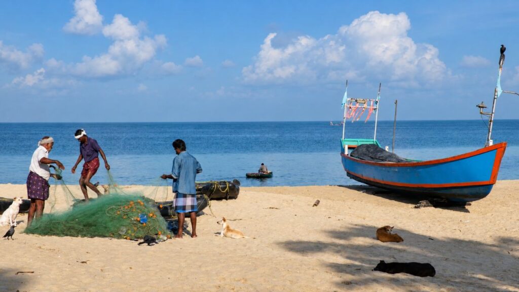 Fishermen at Marari Beach Alappuzha
